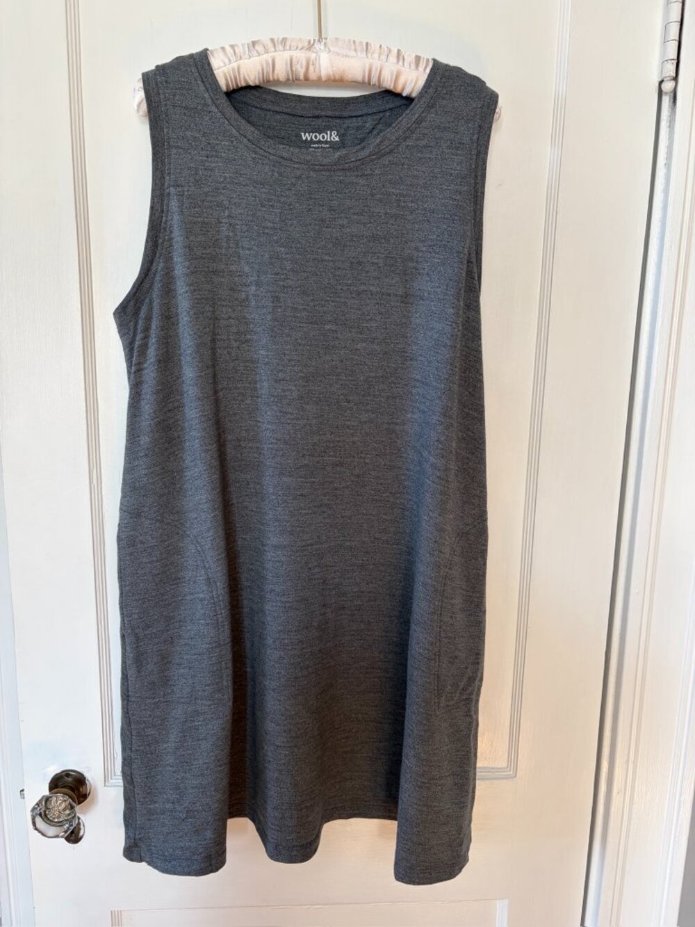 Wool& Sierra Tank Dress Gray Merino French Terry XL